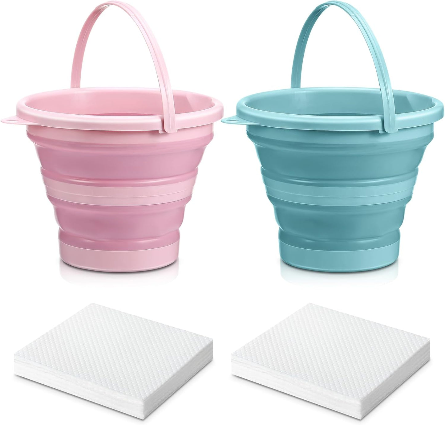 Anglechic 2 件可重复使用呕吐桶，含 20 片吸水垫，3 升呕吐桶，可折叠呕吐桶，用于缓解孕吐、孕吐、汽车、飞机旅行晕车等症状