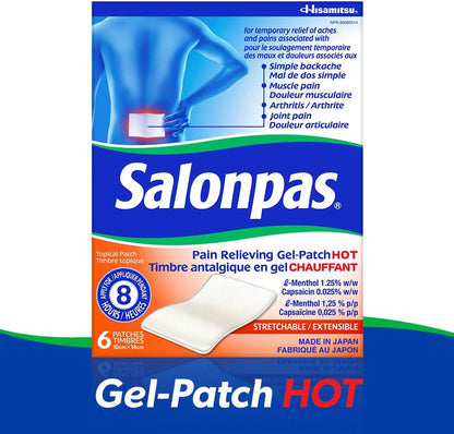 Salonpas Pain Relieving Gel Patch Hot 6 count