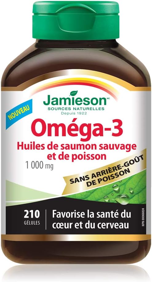 无鱼腥味野生三文鱼鱼油1000毫克&维生素D1000IU 500片