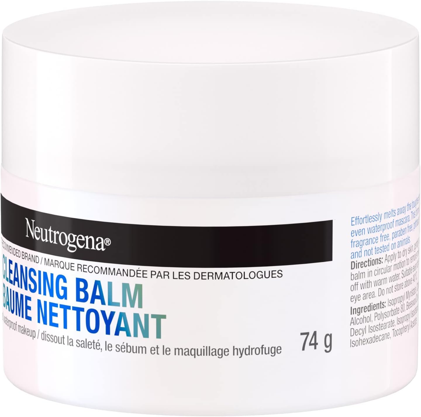 Neutrogena Cleansing Balm - Makeup Remover - Paraben Free Facial Cleanser - Fragrance Free, 74 grams