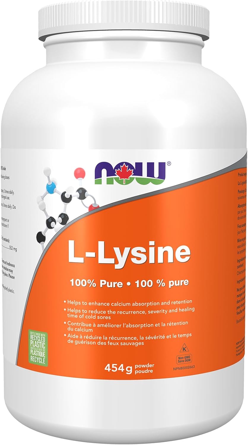 NOW Supplements, L-Lysine (L-Lysine Hydrochloride) Powder, Supports Collagen Synthesis, Amino Acid, 454g