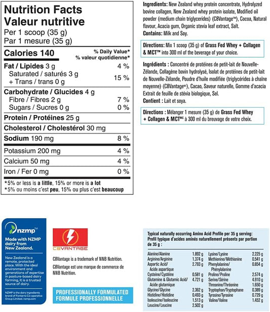 Progressive Grass Fed whey + Collagen & Mct Oil Protein Powder, Chocolate Flavour, 700 gram