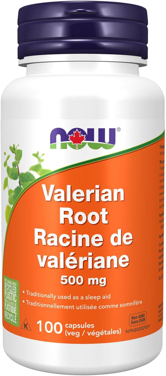 NOW Supplements, 缬草根（Valeriana officinalis）500毫克，草本补充剂，100粒素食胶囊
