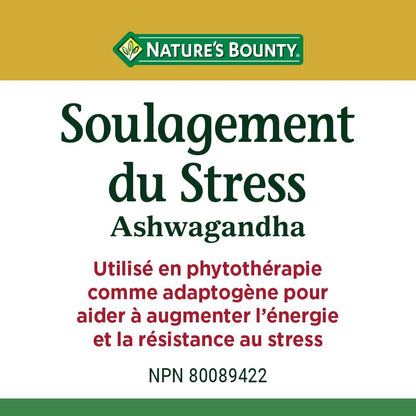 Nature's Bounty Stress Relief Ashwagandha，帮助提升能量和抵抗压力，100粒胶囊