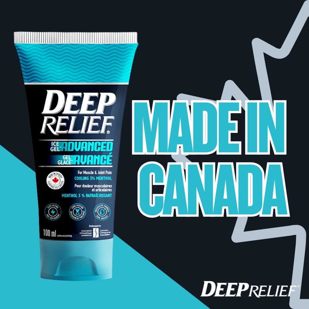 深度舒缓冰冻凝胶升级版 | 快速冷却缓解肌肉和关节疼痛 | 5% 薄荷醇配方 | 不油腻，快速吸收 | 加拿大制造 – 100 毫升