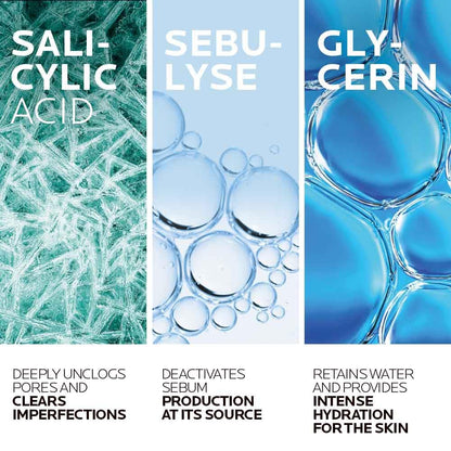 La Roche-Posay FACE MOISTURIZER, Effaclar Mat Mattifying Balancing Zinc for Oily or Acne prone Skin with Glycerin, Salicylic Acid. Anti Shine, Anti-Enlarged pores. Paraben-Free, Travel Size, 40ml