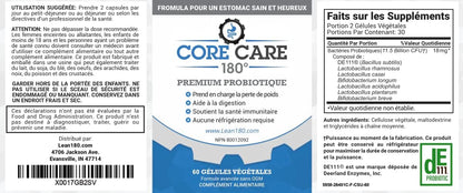 核心护理 | 男女适用的最佳益生菌 | 改善消化系统胃部健康，缓解腹胀、便秘和胀气 | 支持减肥 | Lean 180，30天用量