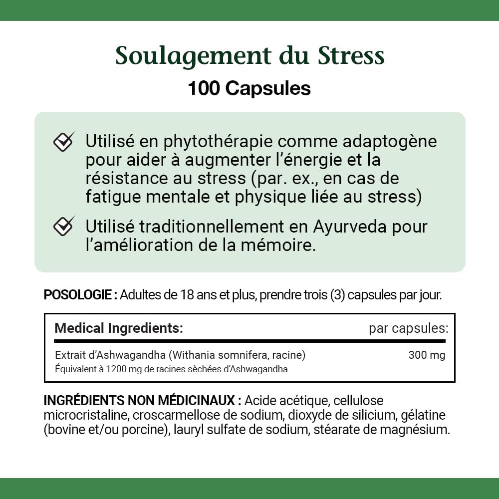 Nature's Bounty Stress Relief Ashwagandha，帮助提升能量和抵抗压力，100粒胶囊