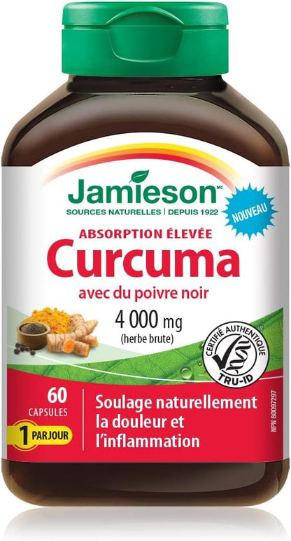 High Absorption Turmeric with Black Pepper 4,000 mg - Non-GMO, Gluten-Free & Odourless Garlic 500mg 300 Softgels
