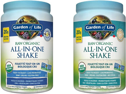 Garden of Life 生食全效营养奶昔，香草味 + 微甜（每份 28 份）