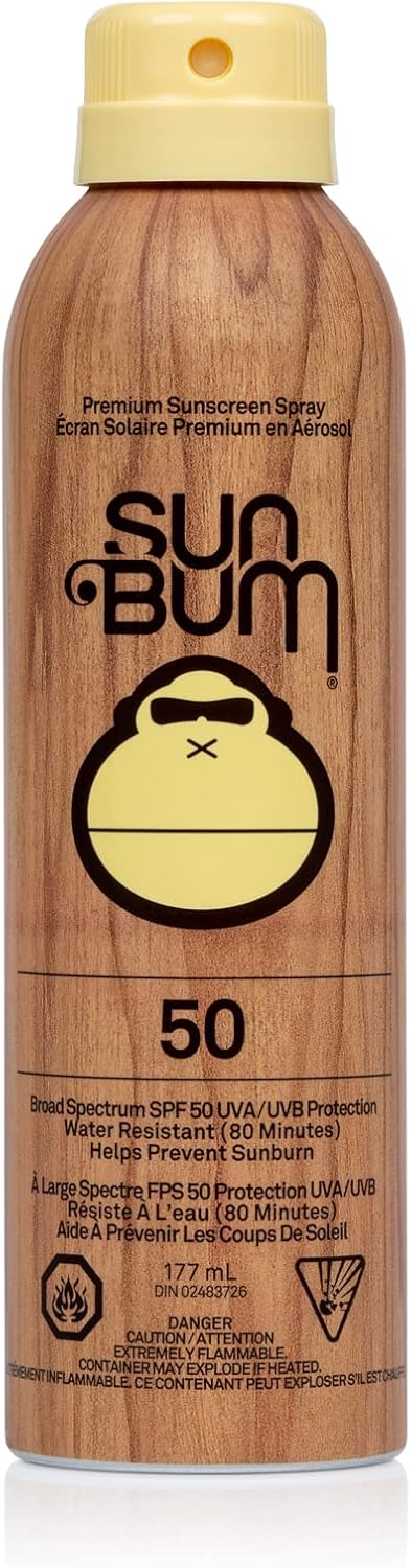 Sun Bum 原装 SPF 50 防晒喷雾，适合素食主义者和珊瑚礁，广谱保湿 UVA/UVB 防晒霜，含维生素 E，6 盎司 & 防晒润唇膏，酸橙味，Spf 30，酸橙味，4.25 克