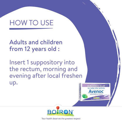 Boiron Avenoc 痔疮缓解栓剂，缓解疼痛、肿胀、瘙痒、轻微出血，10 粒