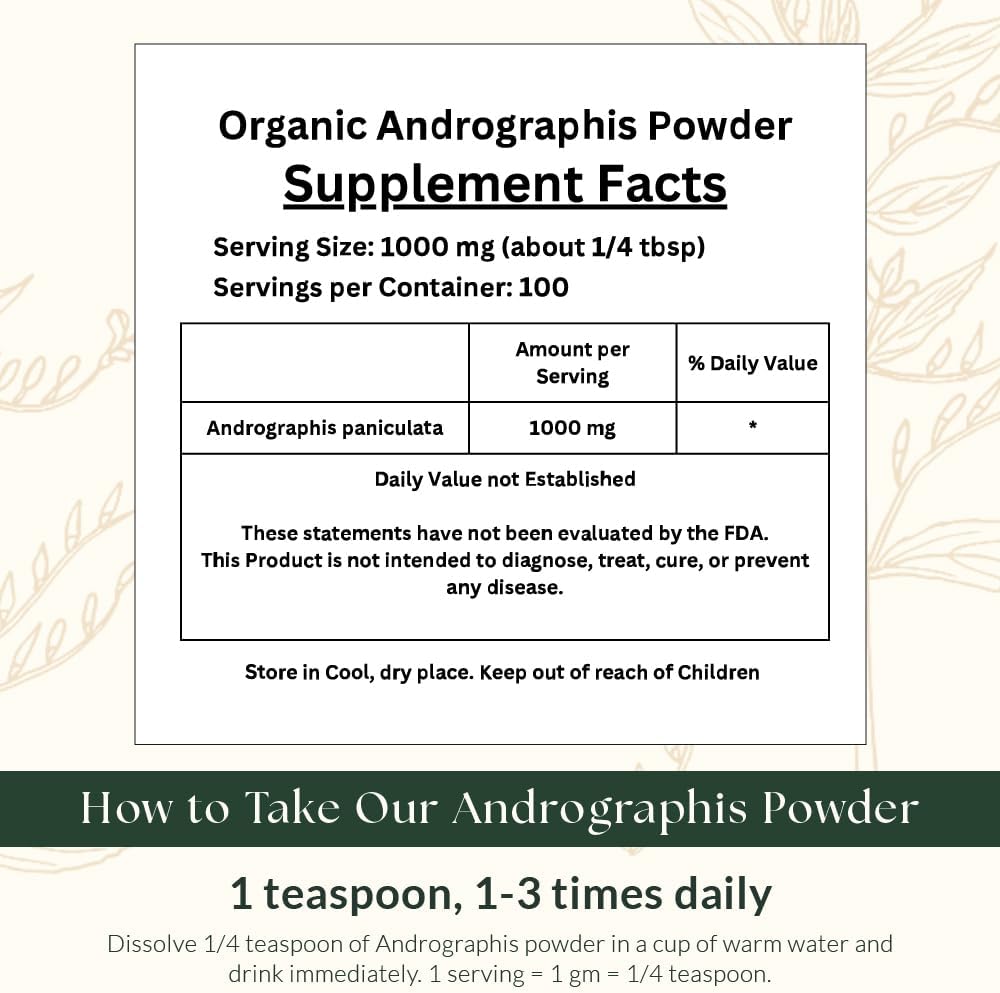 有機穿心蓮粉 200g/ NPN 80093750/ Kalmegh/穿心蓮/有益肝臟健康