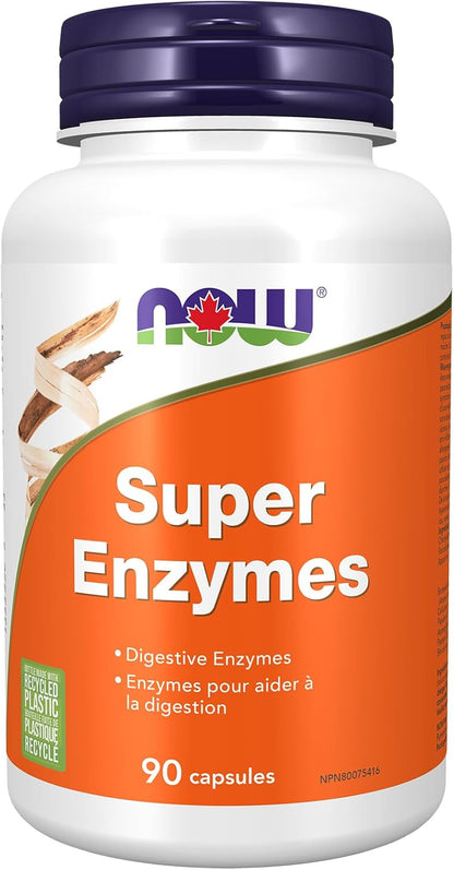 NOW Supplements，超級酶，配方含有鳳梨蛋白酶、牛膽汁、胰酶和木瓜蛋白酶，超級酶，90粒膠囊
