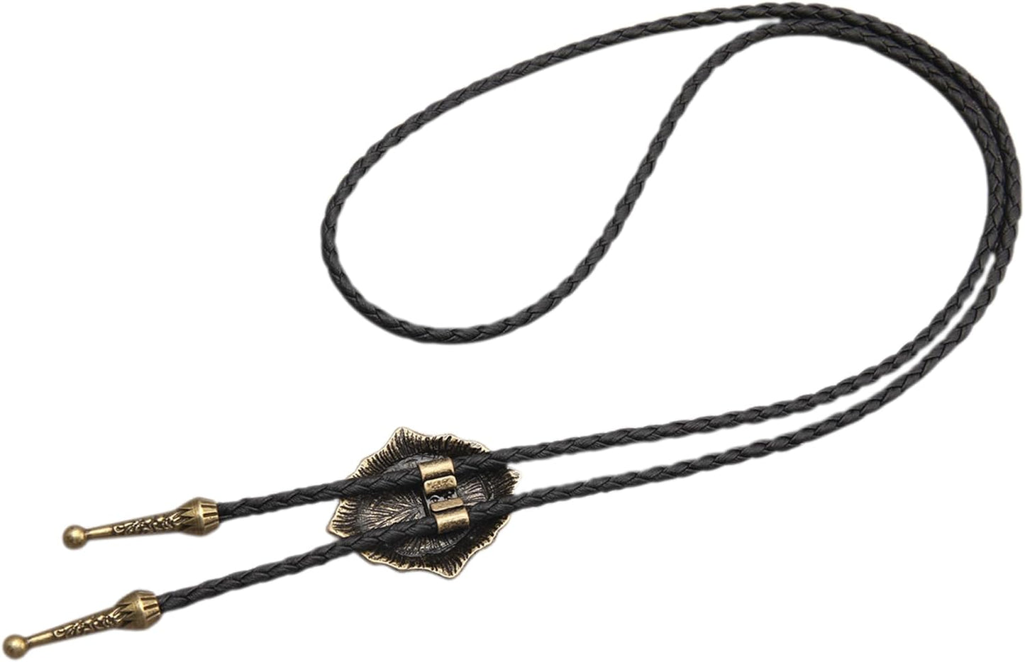 Joxevyia - 绿松石男士波洛领带西部牛仔领带男女通用配饰伴郎礼物，Jbl007-turquoise-gold，Único