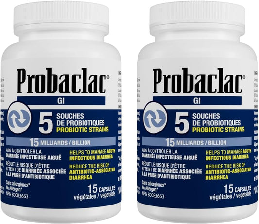 Probaclac GI probiotic for diarrhea, Multi-strain probiotic and lactic ferment complex (5 strains).