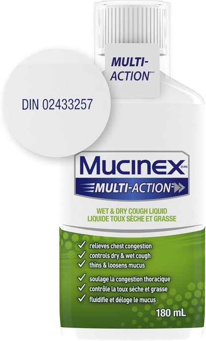 MUCINEX® MULTI-ACTION™ 干湿咳药水，180 毫升