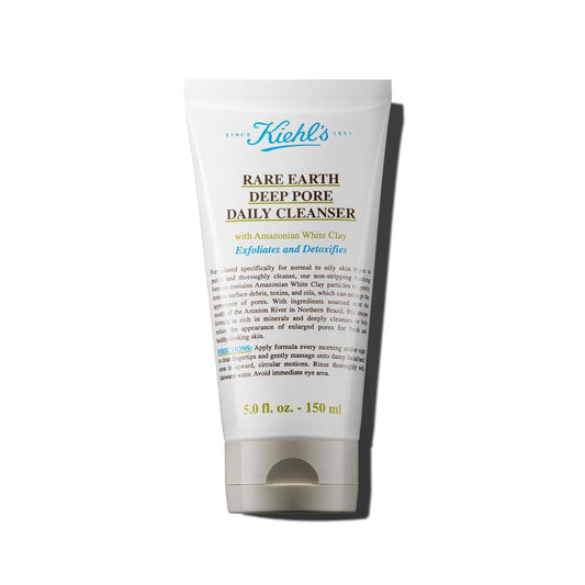 Kiehl's Rare Earth Deep Pore Daily Cleanser, Gentle Exfoliating Face Wash for Oily Skin, Detoxifies & Exfoliates Skin, Minimizes Pores, with Amazonian White Clay, Fragrance-free