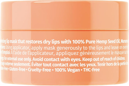 Hempz 保濕唇部睡眠面膜 - 甜鳳梨和蜂蜜瓜味（0.70 盎司）| 夜間保濕潤唇膏，適用於乾燥的嘴唇、唇部修復、皸裂的嘴唇護理和滋養女性