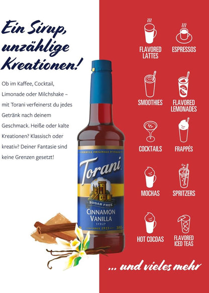 Torani 无糖肉桂香草味糖浆 750ml