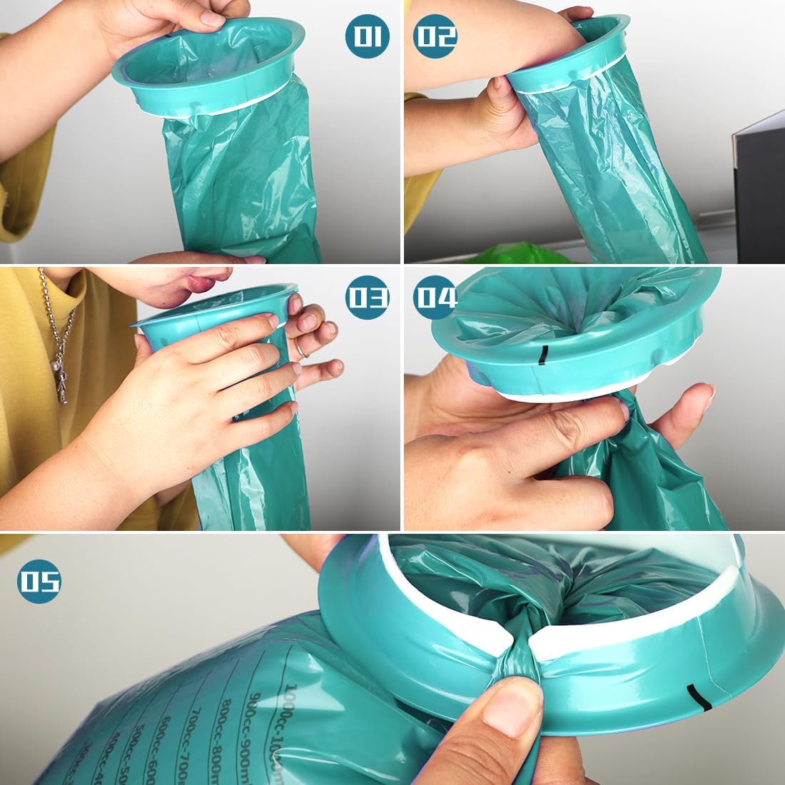 LINXIU 呕吐袋 一次性呕吐袋 1000ml 恶心呕吐袋 便携式呕吐袋 适用于旅行、汽车、晕车、孕妇、晨吐 16个装