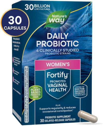 Nature's Way Fortify Women's Probiotic, 30 Billion Active Probiotic Cultures, Gastrointestinal Health, 30 Capsules