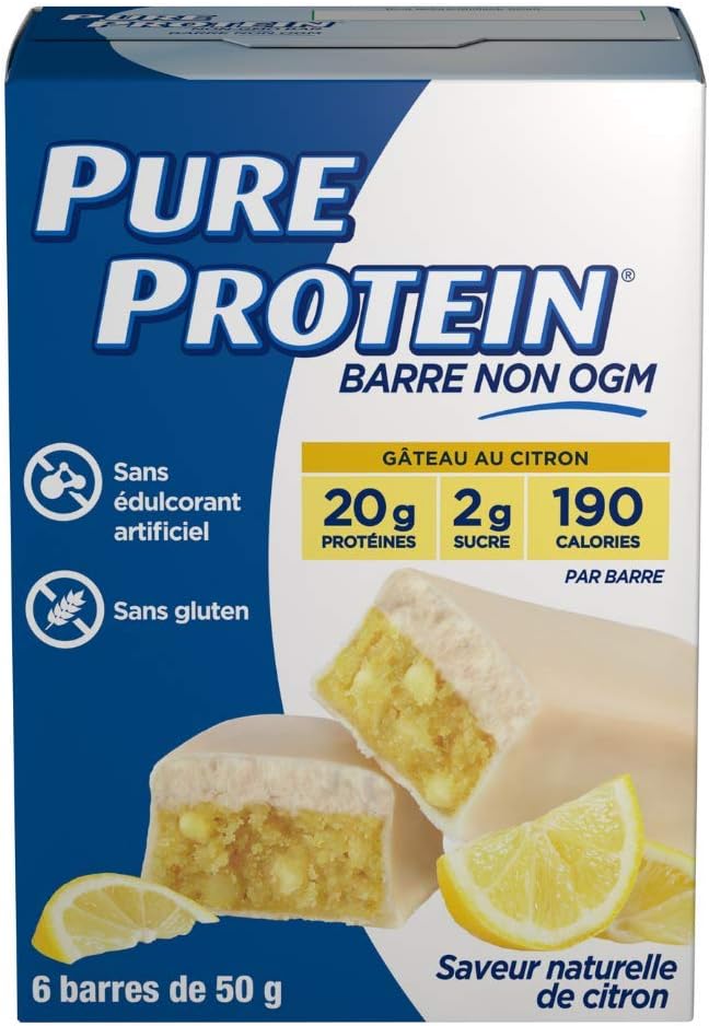 Pure Protein Bars - Nutritious, Gluten Free Whey Protein Blend Bars | Chocolate Peanut Butter + Lemon Cake (Pack of 12)