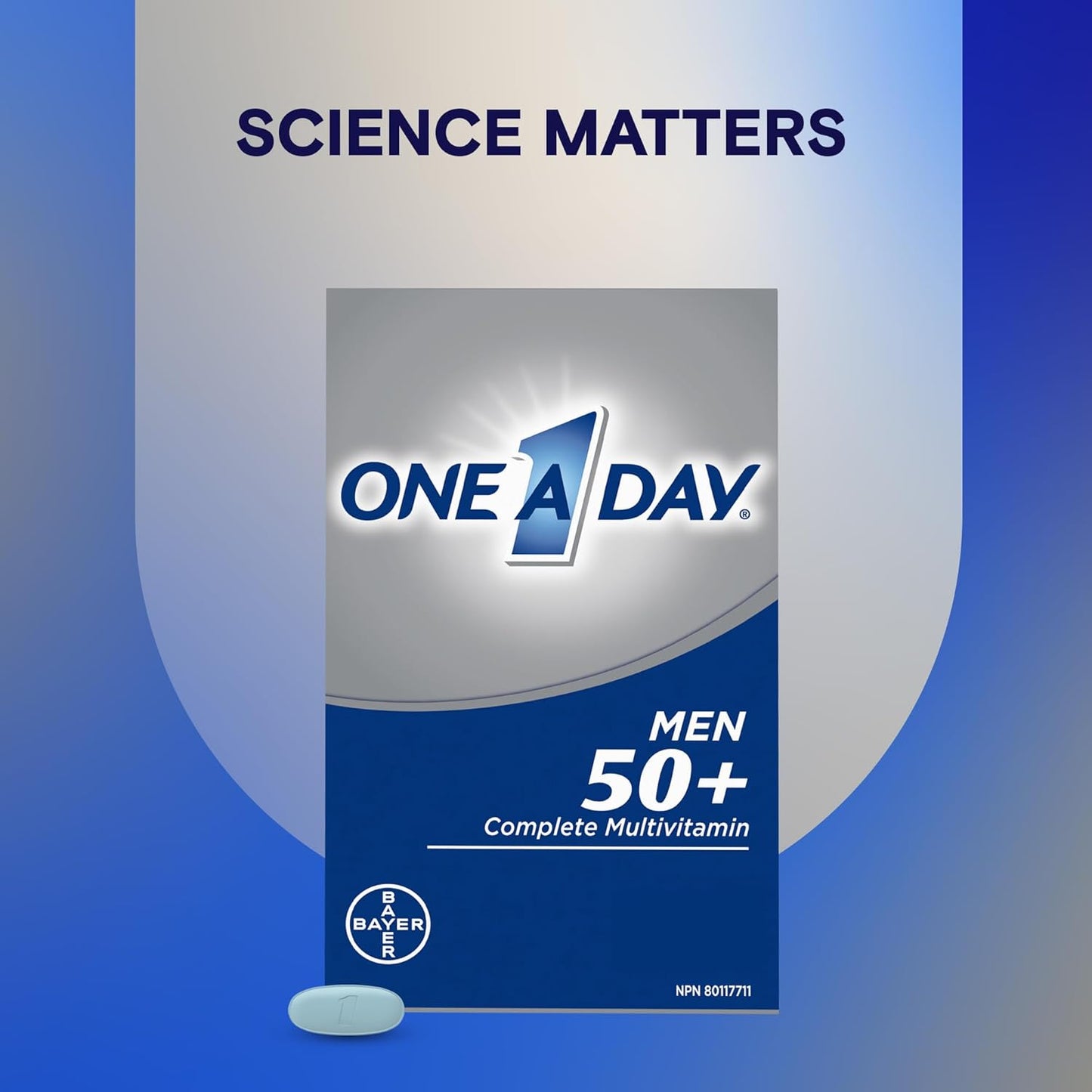 每日一片复合维生素，适合 50 岁以上的男性 - 男性每日维生素，含维生素 A、B、C、D、E、钙、硒、镁和锌，支持免疫、骨骼、心脏和眼睛健康，以及能量，90 片装