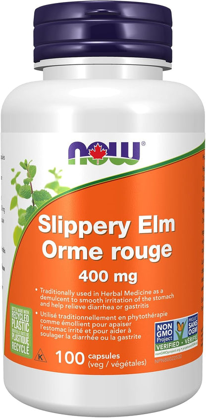 NOW Supplements, 榆树（Ulmus rubra）400毫克，草本补充剂，100粒素食胶囊