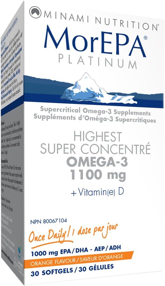 Minami MorEpa Platinum Omega-3 1100mg Softgels, 30 Count, Orange