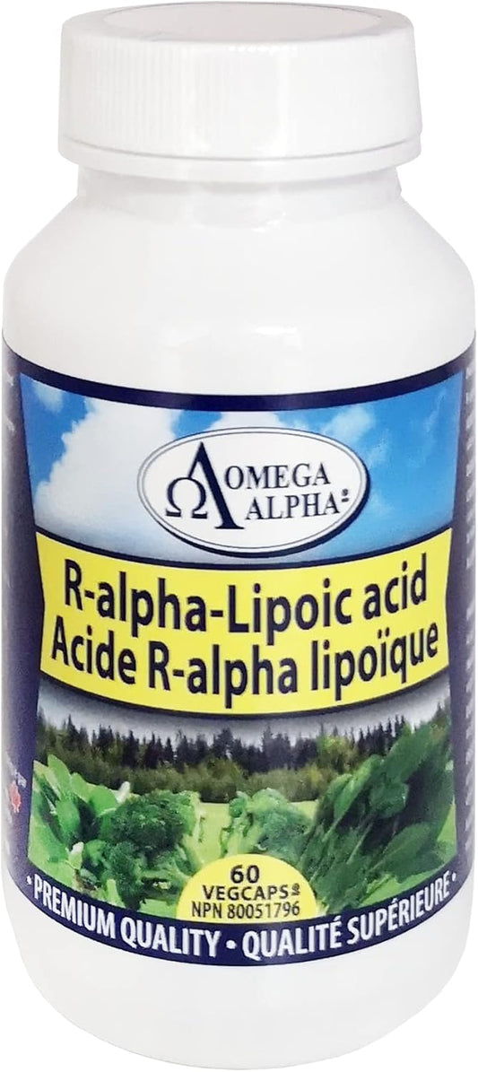 R-Alpha Lipoic Acid (ALA) Supplement, Blood Support & Antioxidant, Promotes Healthy Glucose Metabolism and Energy Production, Blood Sugar Control Supplement, Helps Nerve Pain Relief, Unflavored, 60cap