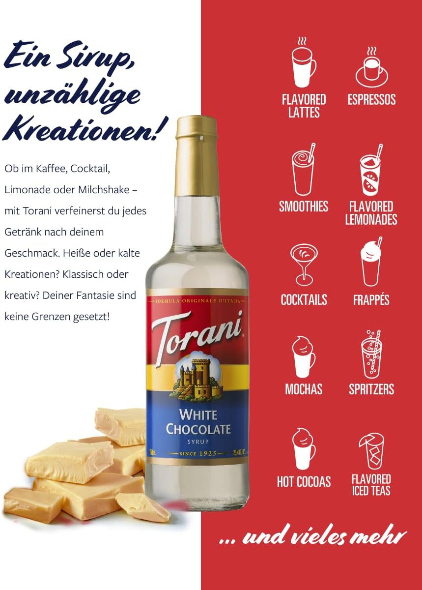 Torani 白巧克力（Chocolate Bianco）风味糖浆 750 毫升