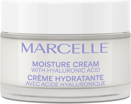 Marcelle Moisture Cream with Hyaluronic Acid, Vegan, Cruelty-Free, Clean Formula, Non-Comedogenic, Fragrance-Free, Paraben-Free, Mineral Oil-Free, Hypoallergenic, 50 mL