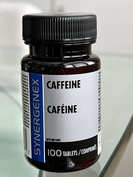 002  Synergenex 咖啡因，200 毫克，100 片，促進警覺性和耐力，增強認知和運動能力，醫藥等級