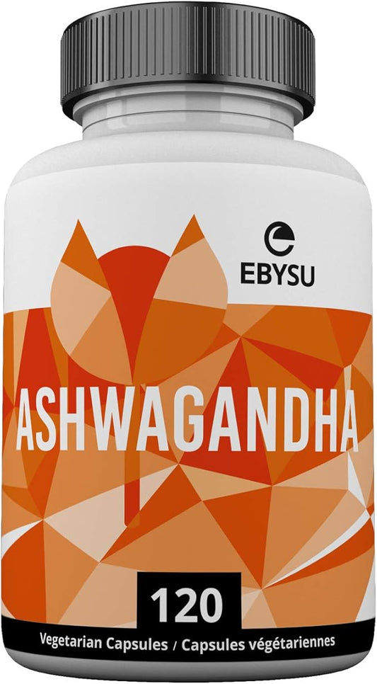 002  EBYSU 南非醉茄補充劑（加拿大製造）- 120 粒膠囊 - 南非醉茄與黑胡椒提取物 - 傳統上用於阿育吠陀 - 南非醉茄膠囊，用於滋補神經、助眠和增強記憶力
