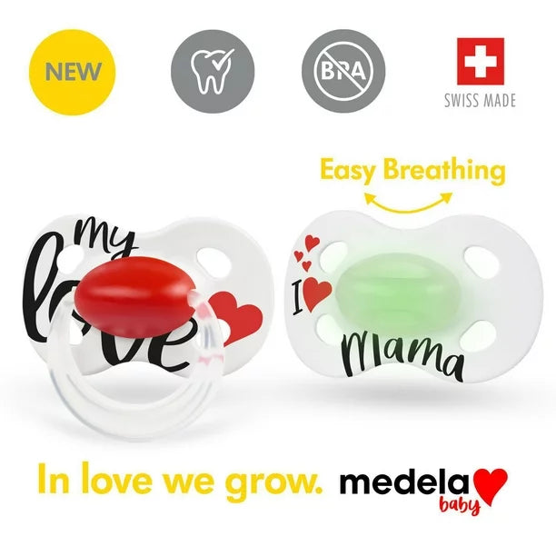 004-Medela Baby 全新日夜安撫奶嘴，24 小時套裝，帶夜光安撫奶嘴，不含 BPA，輕便且正畸。 18+ 個月 簽名