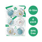 004-Tommee Tippee 夜間夜光安撫奶嘴，對稱設計，不含 BPA 矽膠，6-18m，6 支