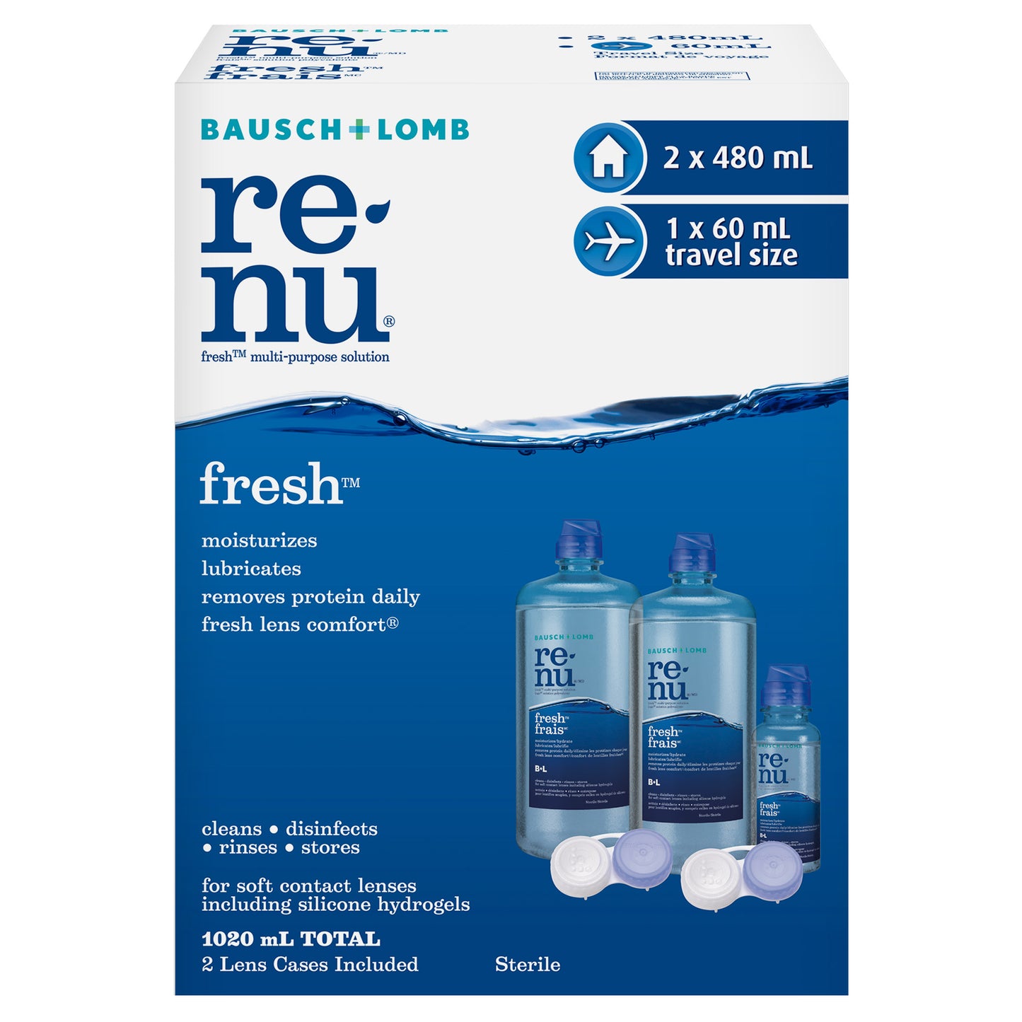 Renu Fresh 多用途溶液 2 x 480 毫升 + 60 毫升