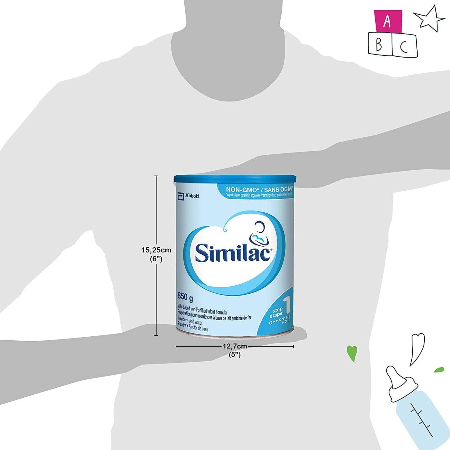 Similac 1 段非转基因婴儿配方奶粉，新生儿配方奶粉，0+ 个月，850 克，850 克