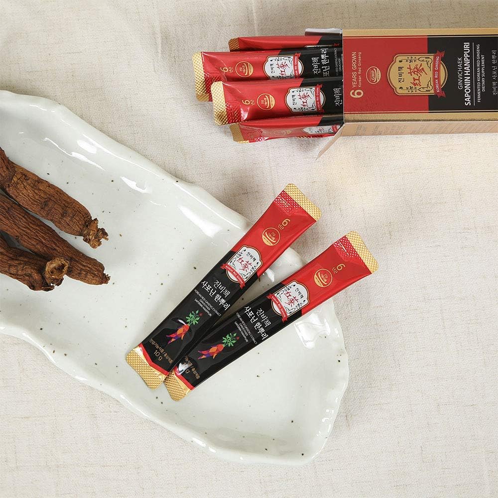 BTGIN 韩国红参提取物 3000 毫克，每日一次，皂苷 Hanppuri，增强免疫力和注意力的补充剂，含人参皂苷 Rg3，6 年生人参根，1 套 30 包