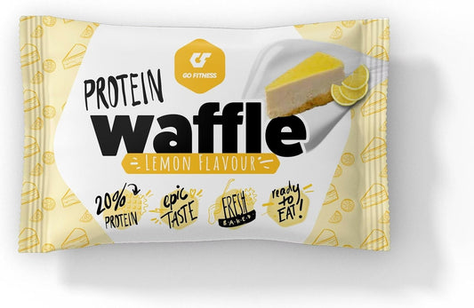 GoFitness Protein Waffle Ready-to-Eat Lemon Flavor – 11g High Protein Per 50g Serving – Pack of 12 – Convenient Muscle-Building Snack for Fitness and Weight Management
