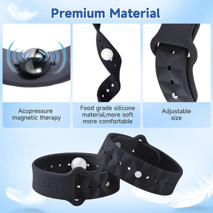 LYJEE 晕车带 可调节指压式恶心腕带 缓解孕妇晨吐（黑色）