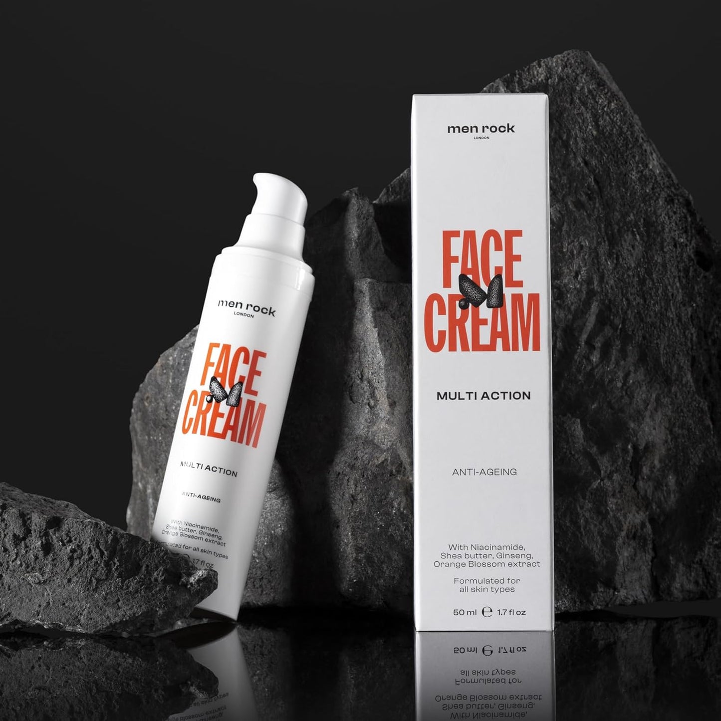 Men Rock Face Cream Multi Action Anti-Ageing - Mens Facial Moisturizer - Daily Face Moisturizer for Men - Skincare Products - Daily Lotion - 50 ml