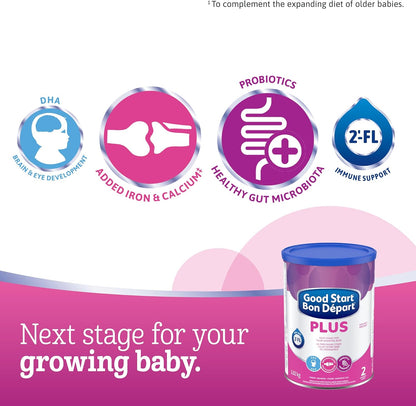 GOOD START PLUS 2 Powder Baby Formula, For Babies 6 months plus, Added Iron & Calcium, With DHA, Probiotics and 2'-FL, 1.02kg