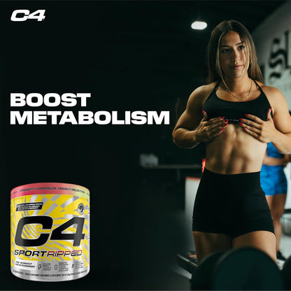 Cellucor C4 Sport Ripped 產熱運動前粉 - Informed-Choice 認證運動前能量和脂肪代謝 - 草莓西瓜味，30 份