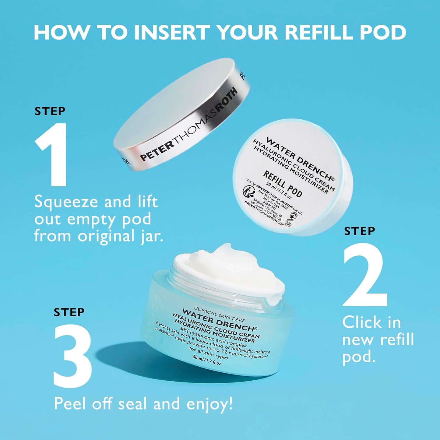 Peter Thomas Roth Water Drench Hyaluronic Cloud Cream Hydrating Moisturizer, 47.3176 Milliliter/ 1.6 Fluid Ounce