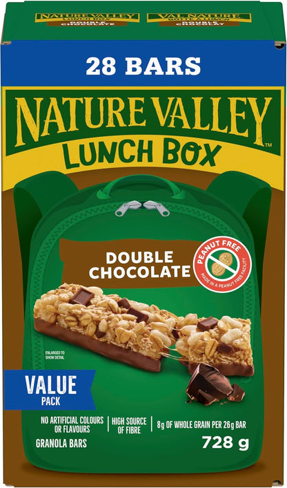 自然谷 - 超值装 - 双倍巧克力燕麦棒，28 根装，不含人工香料，不含人工色素，零食棒，采用全谷物制成，728 克燕麦棒