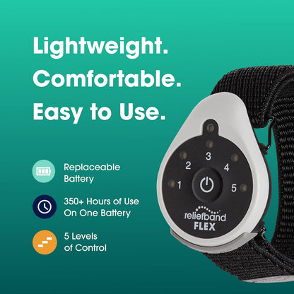 Reliefband Flex 導電凝膠手環，適用於暈動病、懷孕、旅行和嘔吐緩解 - 低致敏性，經 FDA 批准 - 不含藥物，速效止吐腕帶