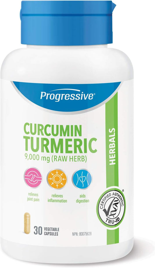 Progressive Health Curcumin Turmeric, 9, 000 Mg of Raw Herb, 30 Vegetarian Capsules 30 count