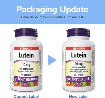 Webber Naturals 葉黃素 10 毫克，含玉米黃質，60 粒軟膠囊，支持眼部健康